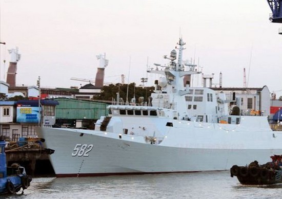 Tàu hộ vệ hạng nhẹ tàng hình Type 056 số hiệu 582 vừa hạ thủy